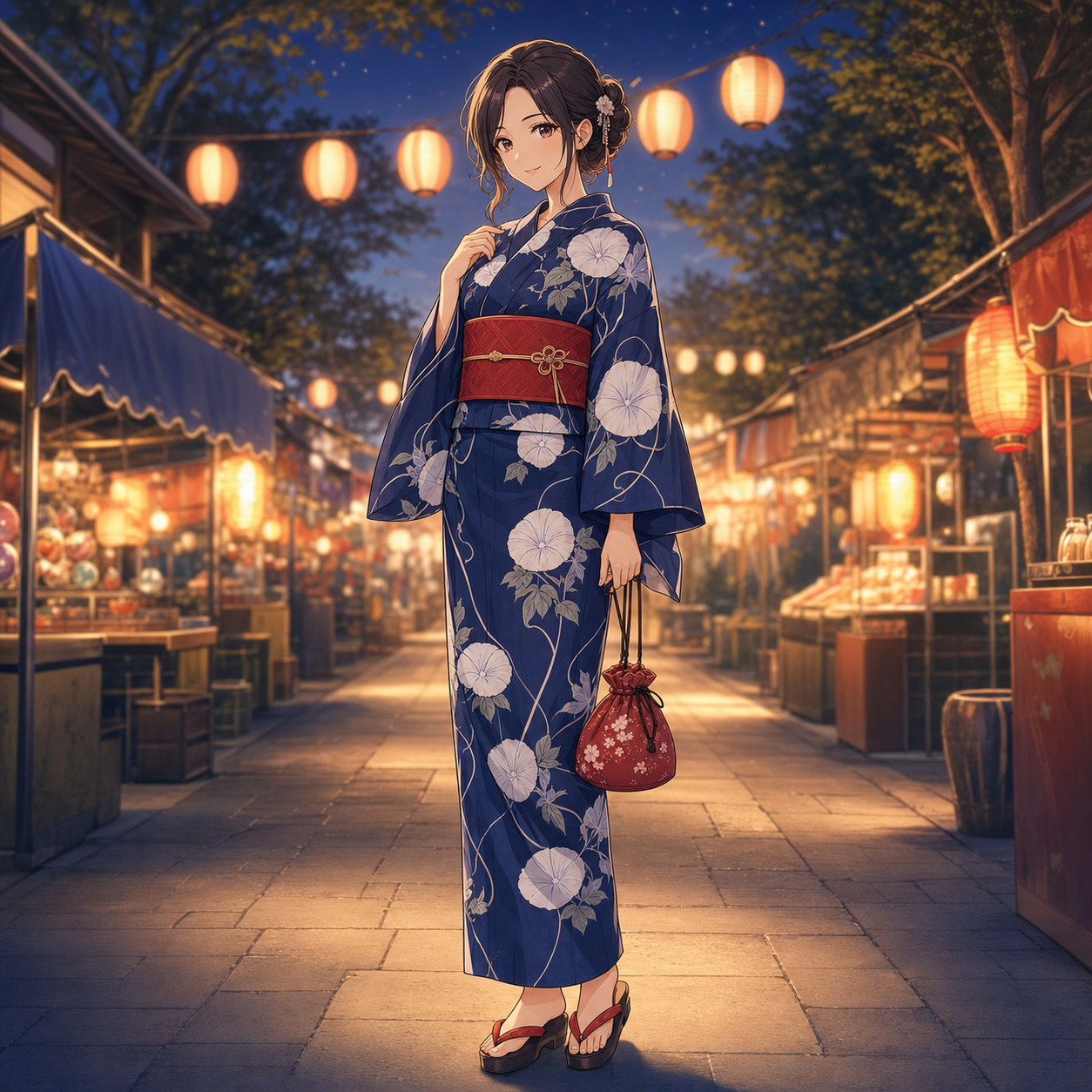classic indigo yukata outfit