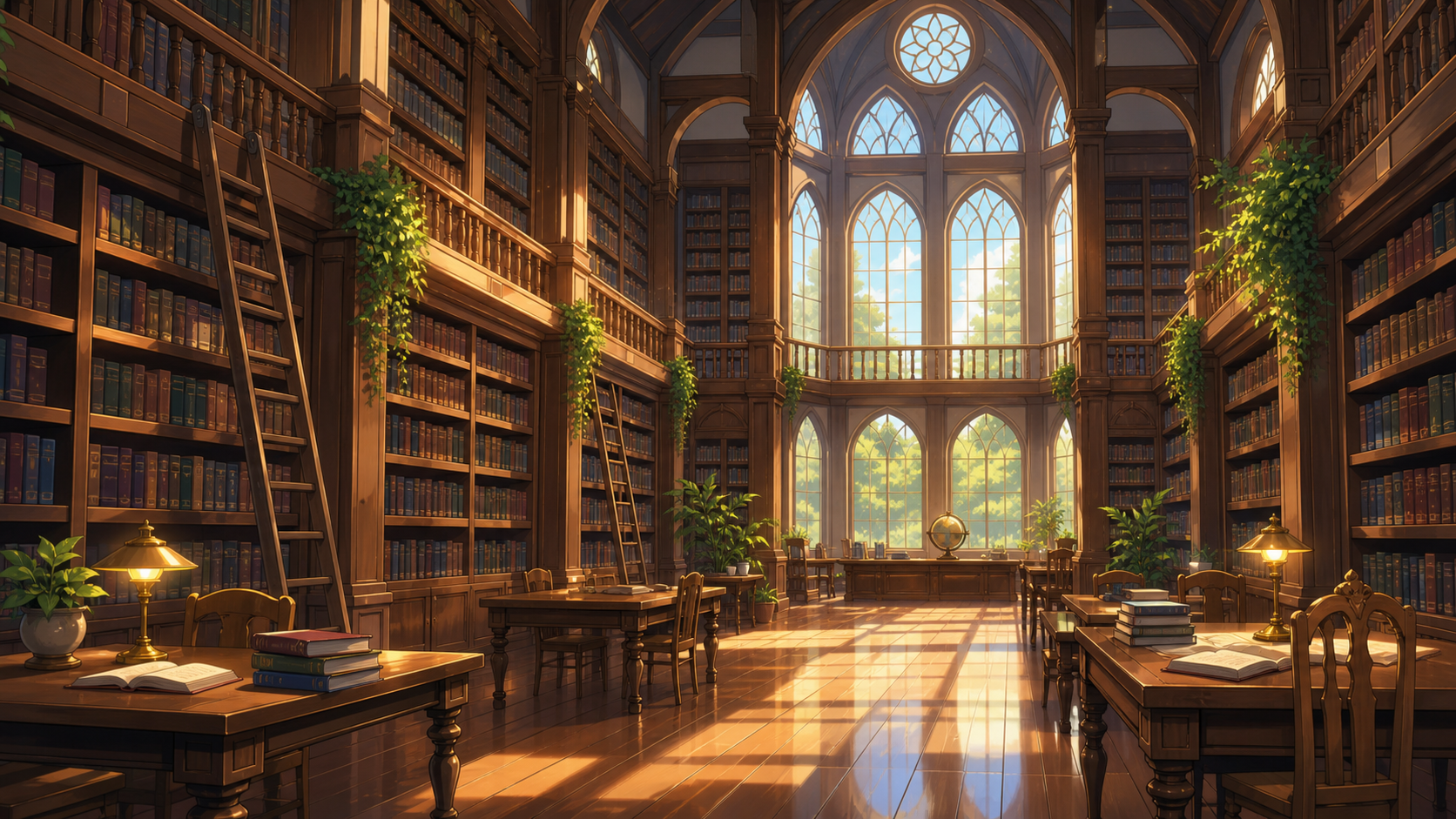grand fantasy library interior