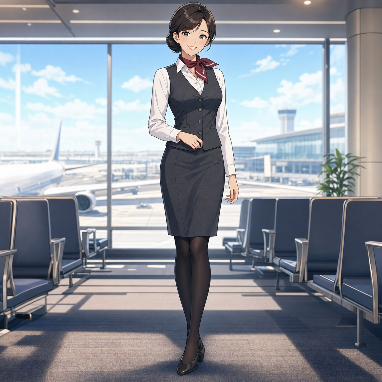 vest cabin attendant outfit