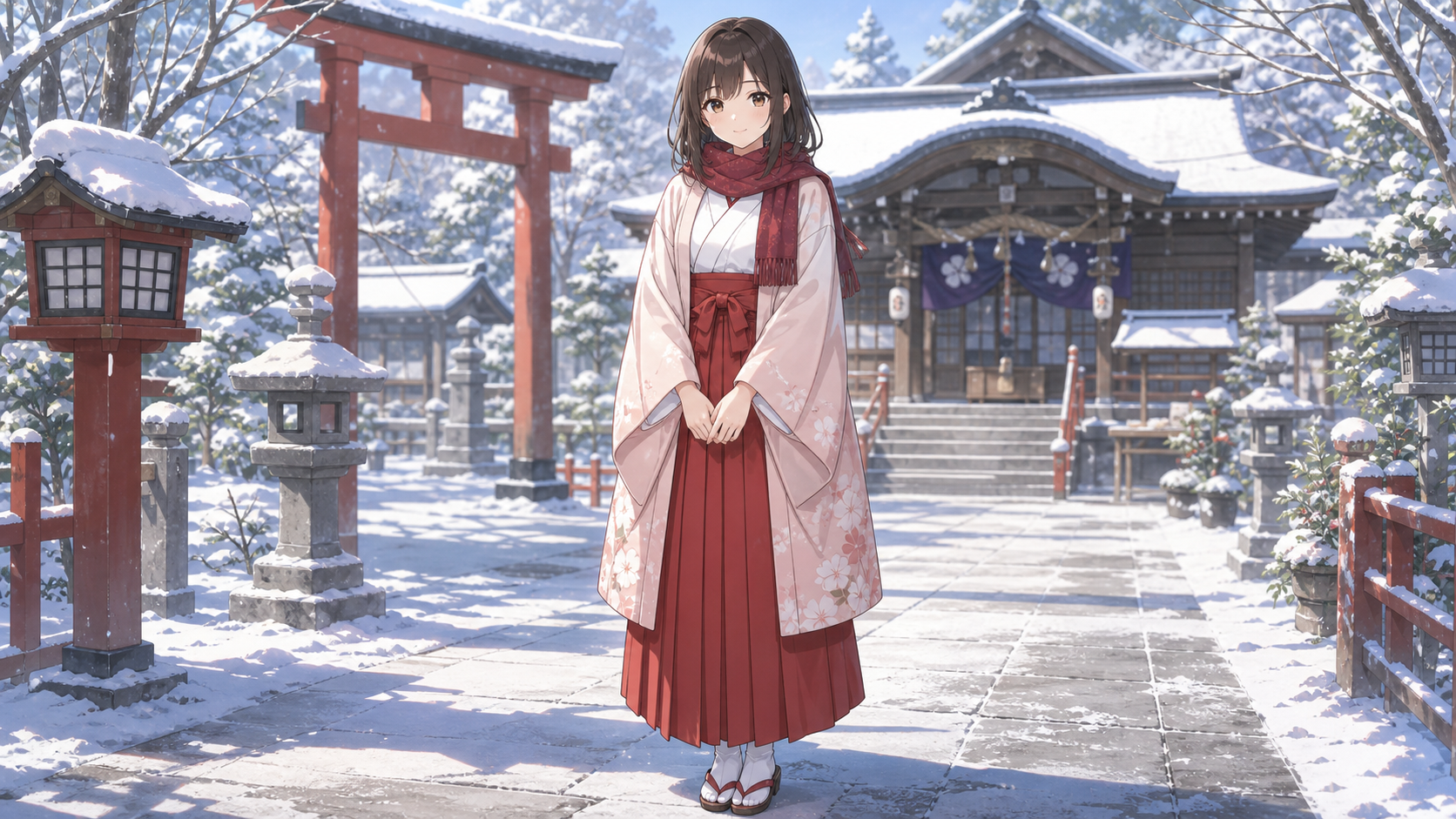 winter miko outfit