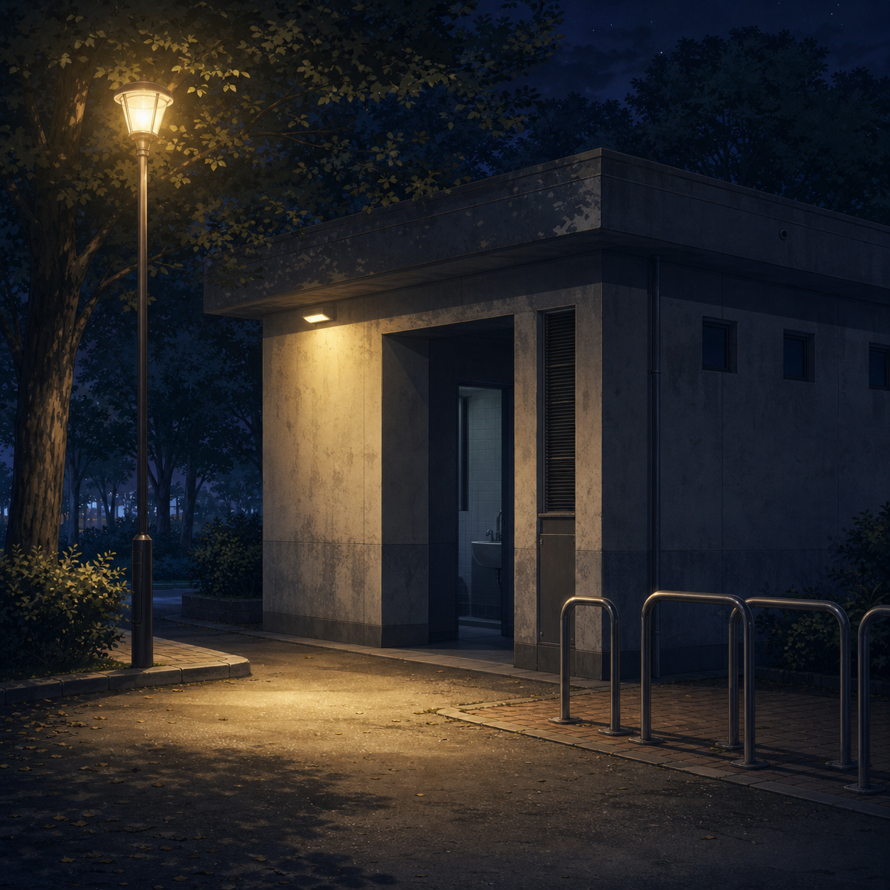 night park public restroom