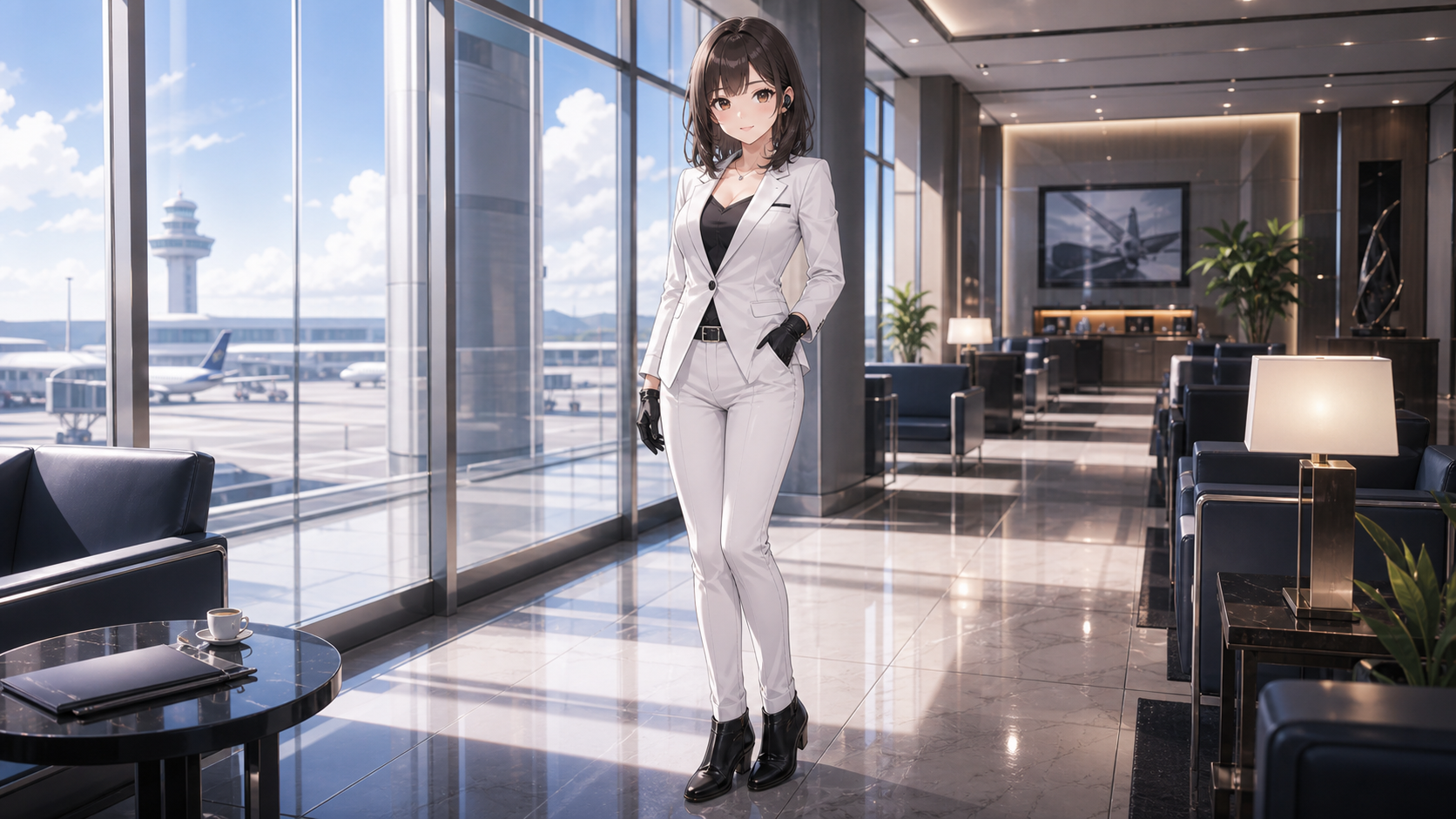 white spy suit