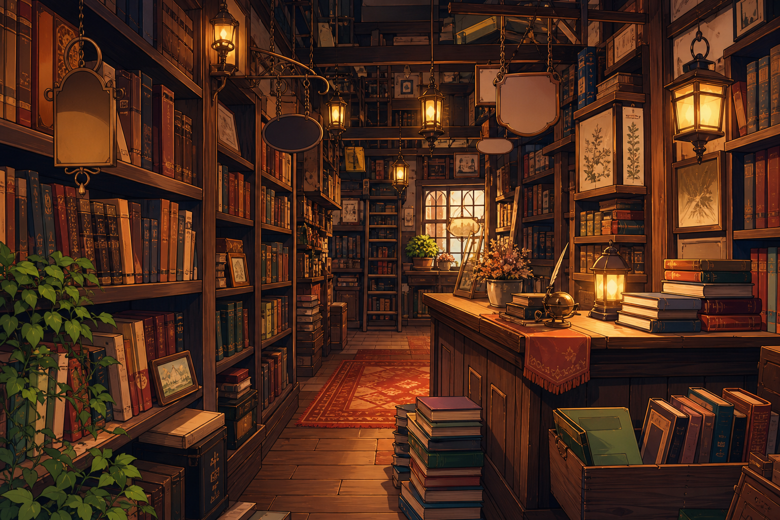 antique bookshop interior