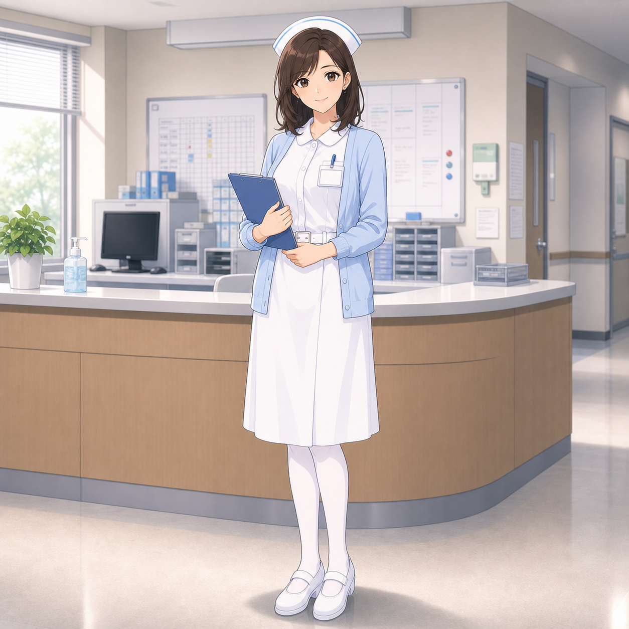 classic white nurse uniform