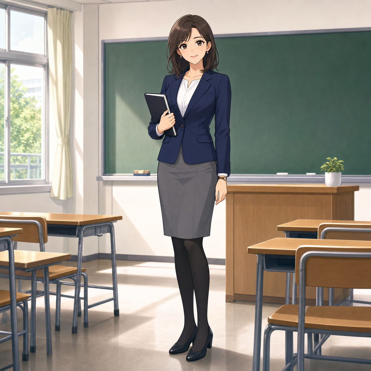 navy blazer teacher outfit