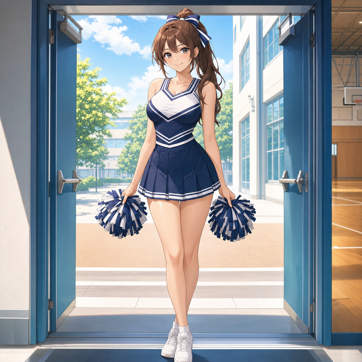 navy white cheer uniform