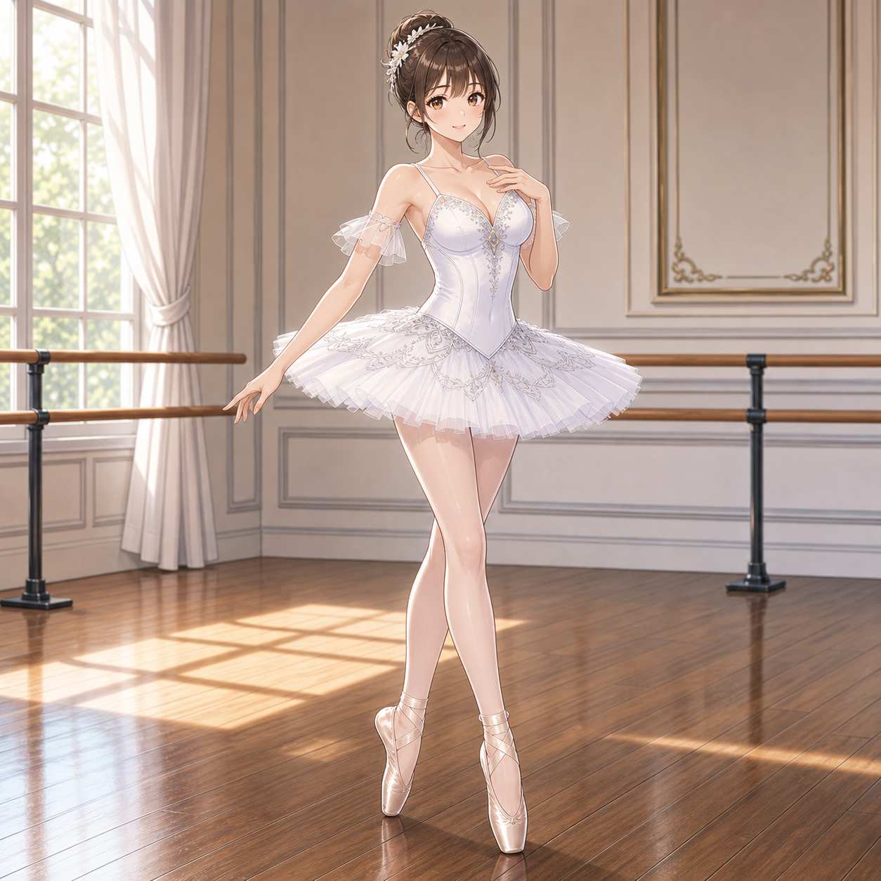 white ballet stage costume
