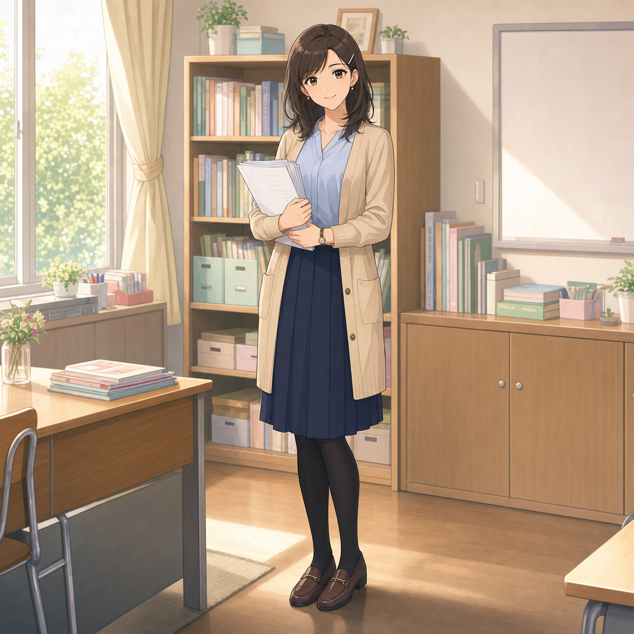 cardigan teacher outfit