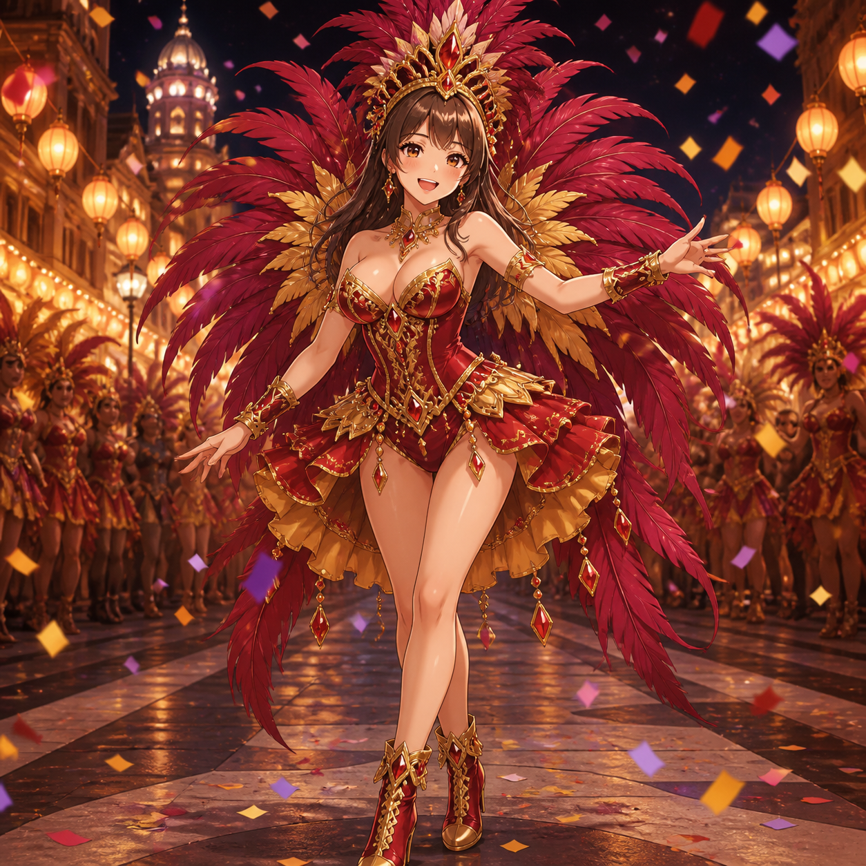 crimson gold carnival parade costume