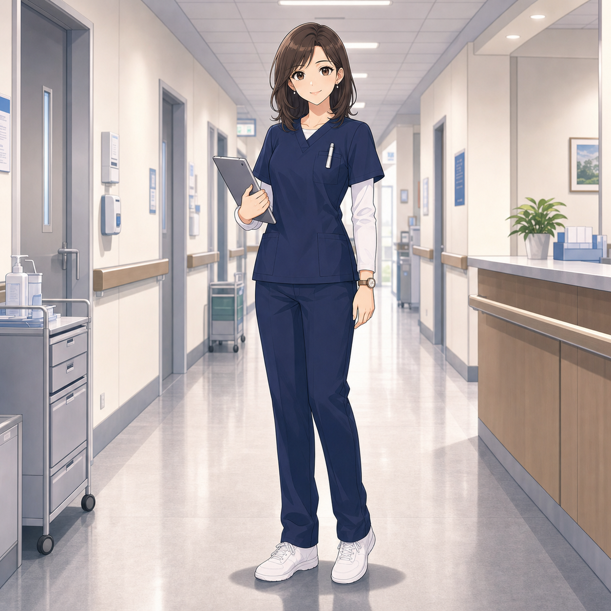 navy scrub nurse outfit
