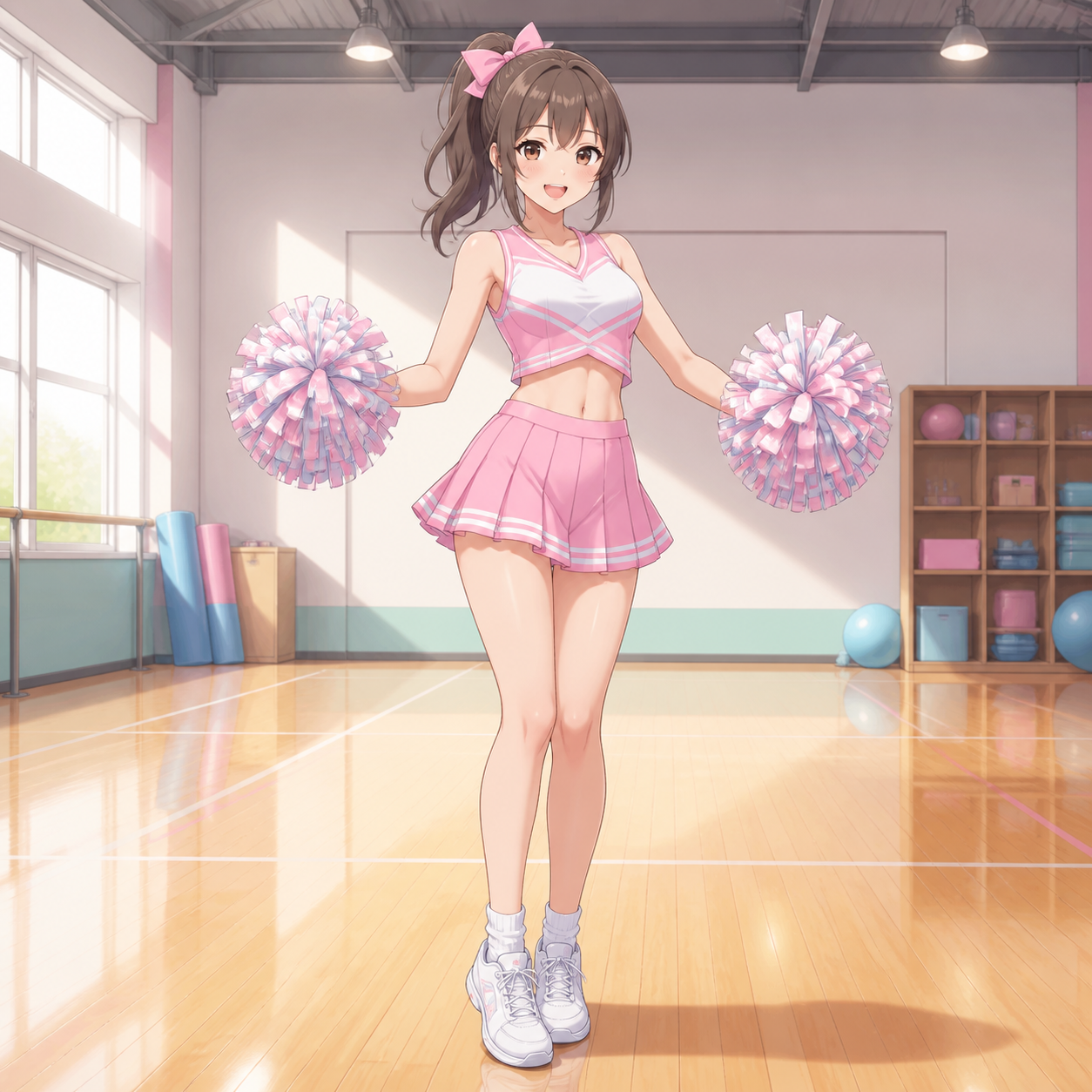 pastel pink cheer uniform