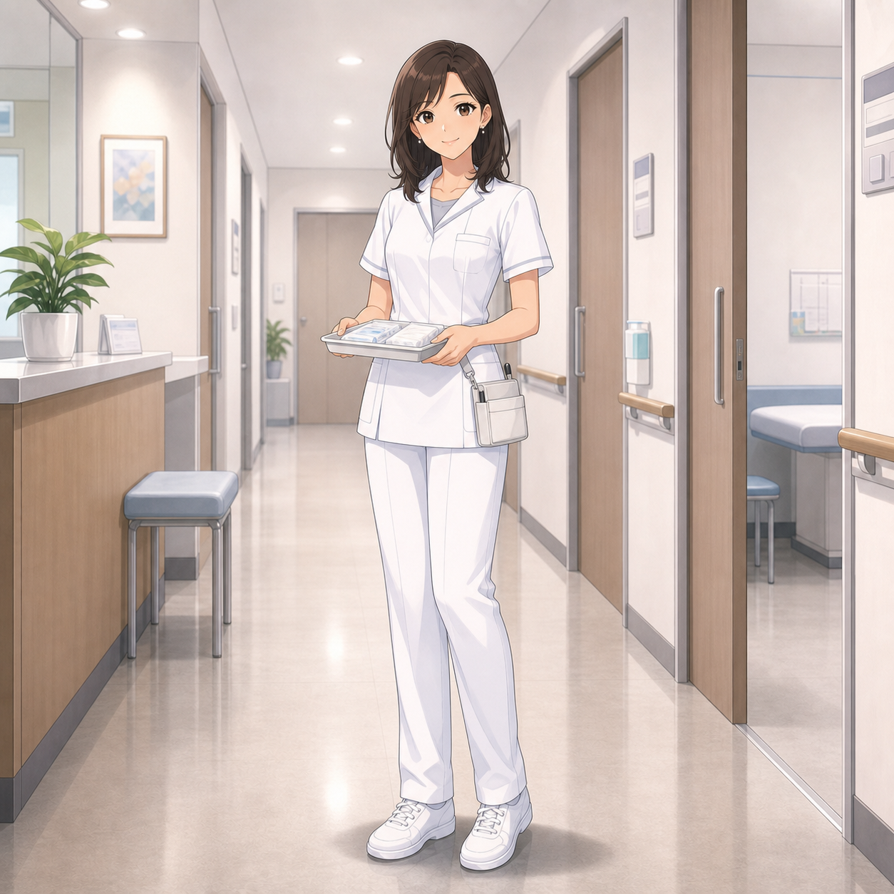 white tunic pants nurse uniform