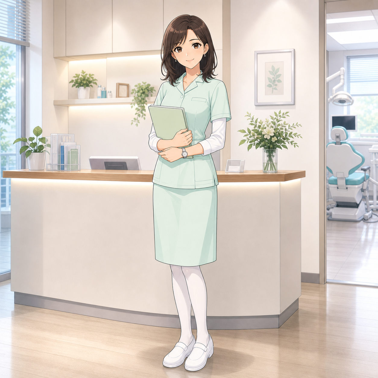 mint green clinic nurse uniform