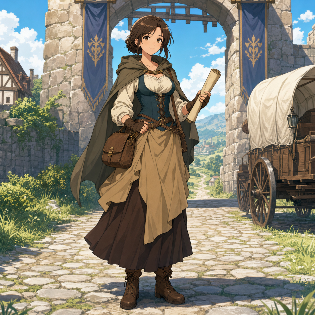 traveling townswoman outfit