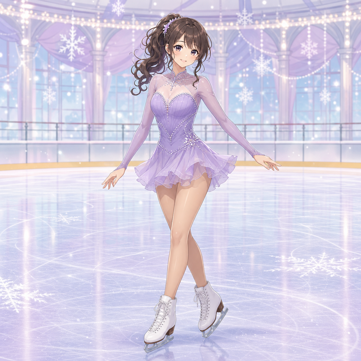 lavender figure skating dress