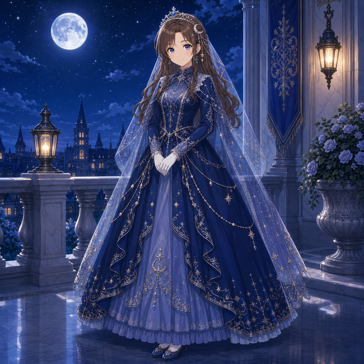 moonlit blue princess dress