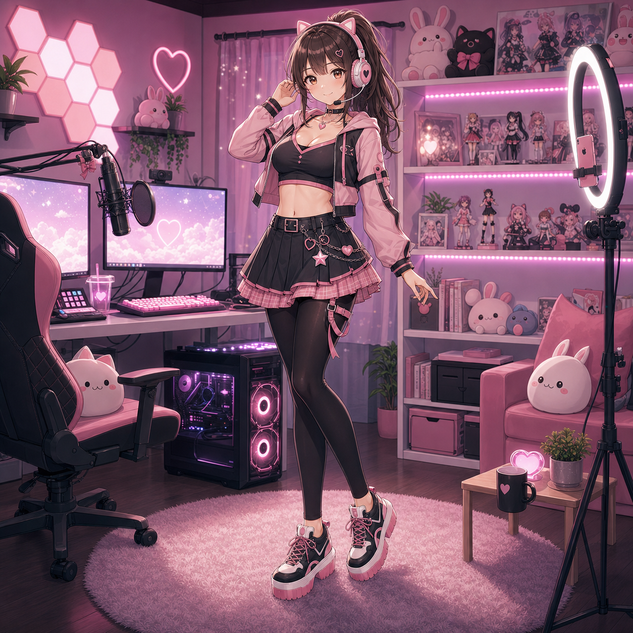 pink black creator outfit
