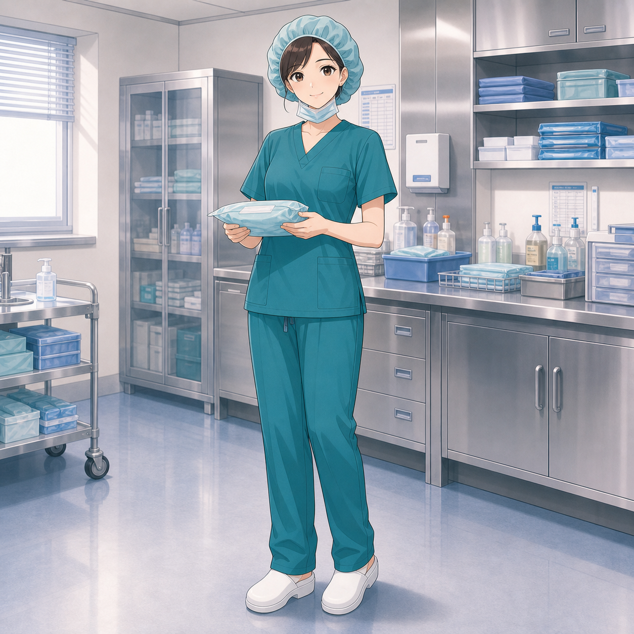 teal operating room scrub outfit
