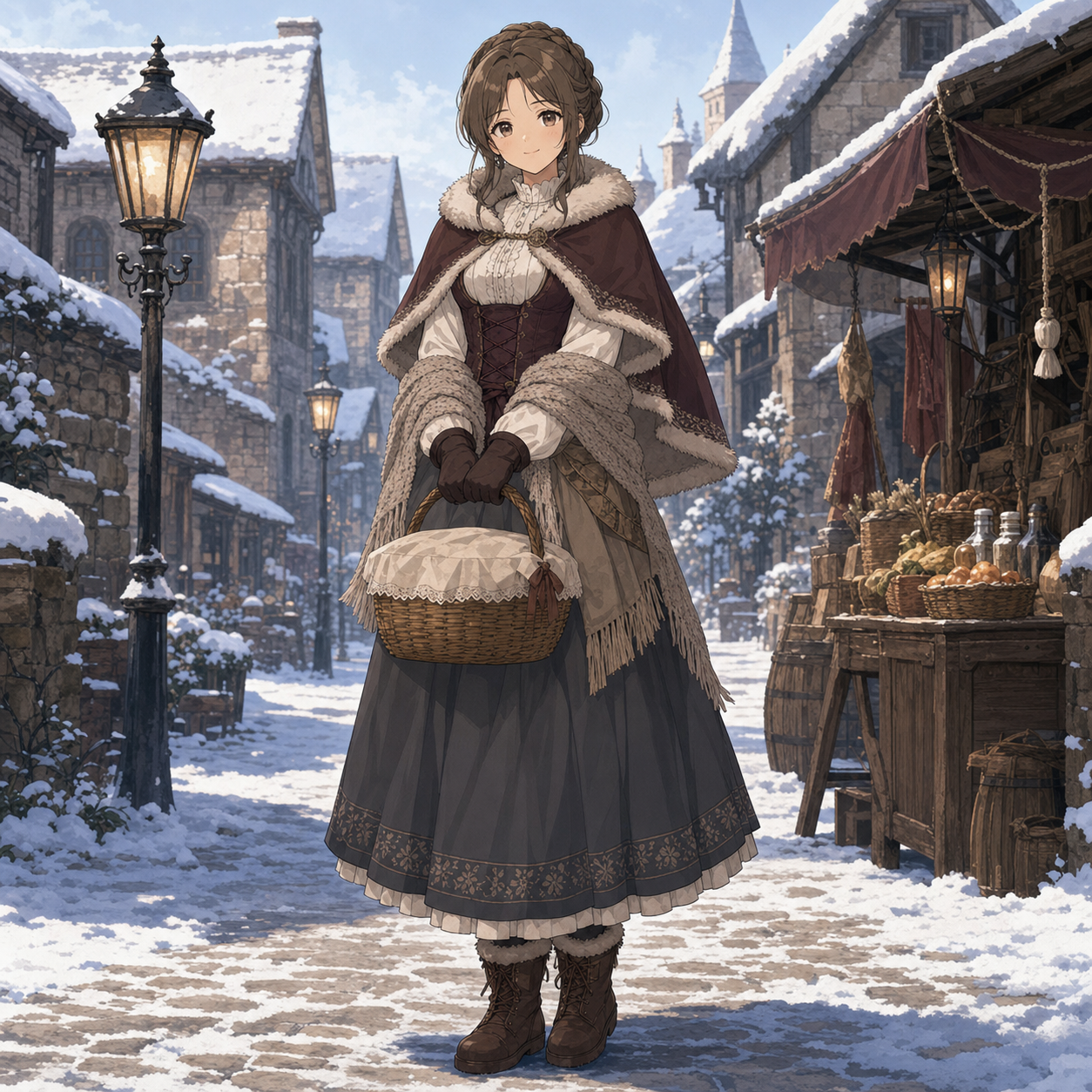 winter fantasy townswoman outfit