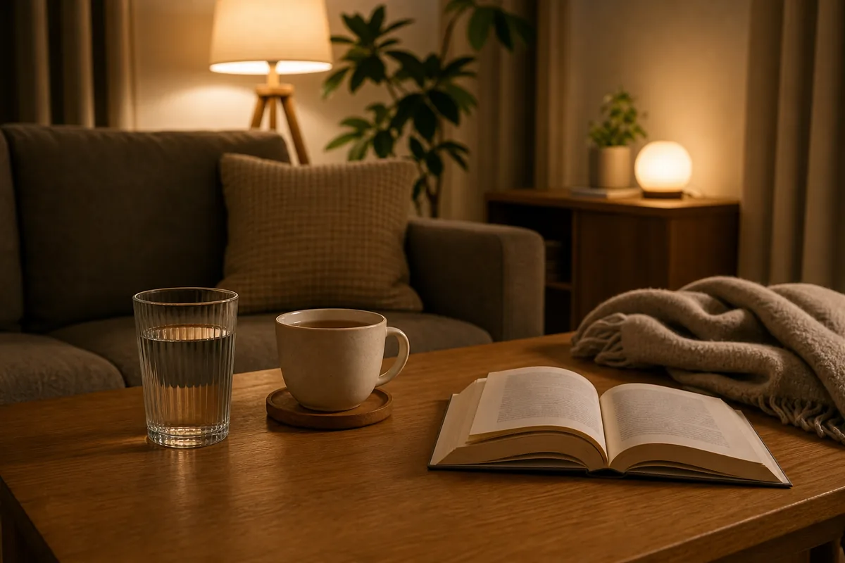 夜に温かい飲み物と読書で過ごす休肝日の習慣
