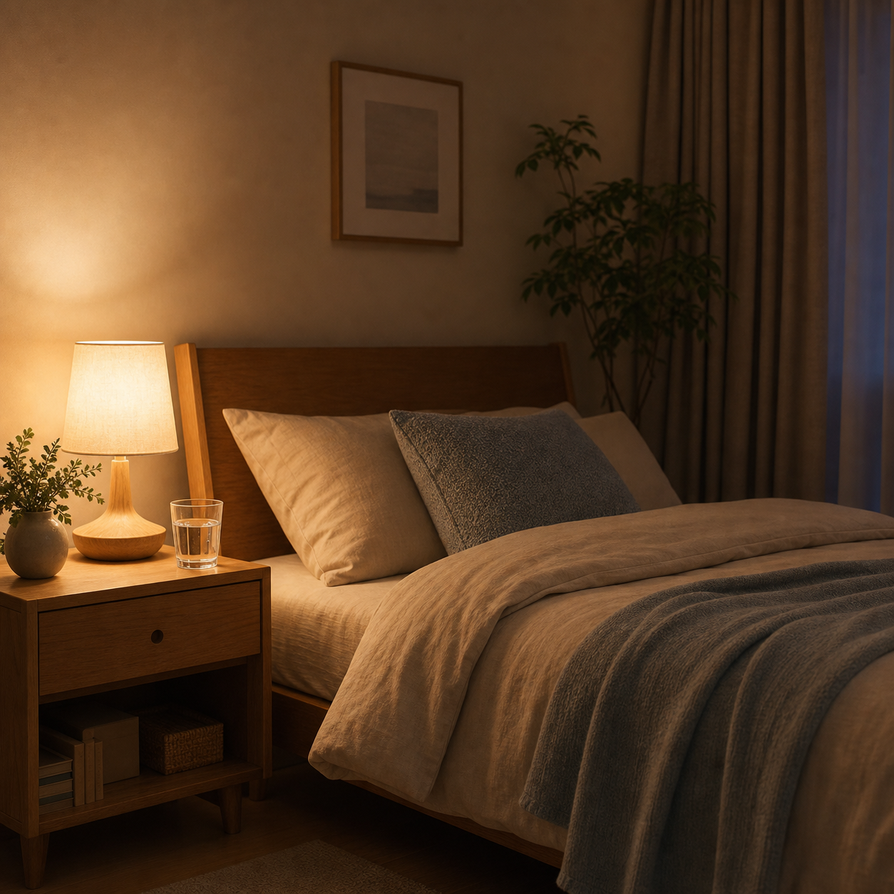 眠りやすい寝室環境のイメージ