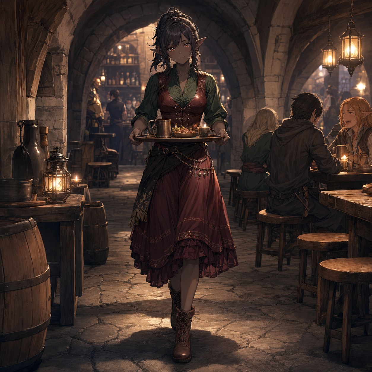 dark elf tavern server outfit