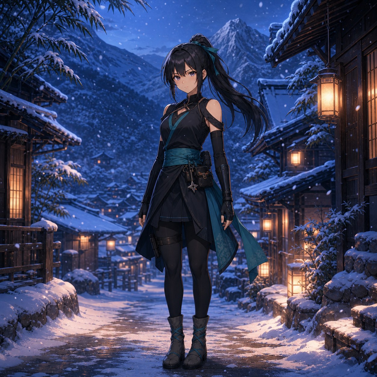 snowy village stealth outfit