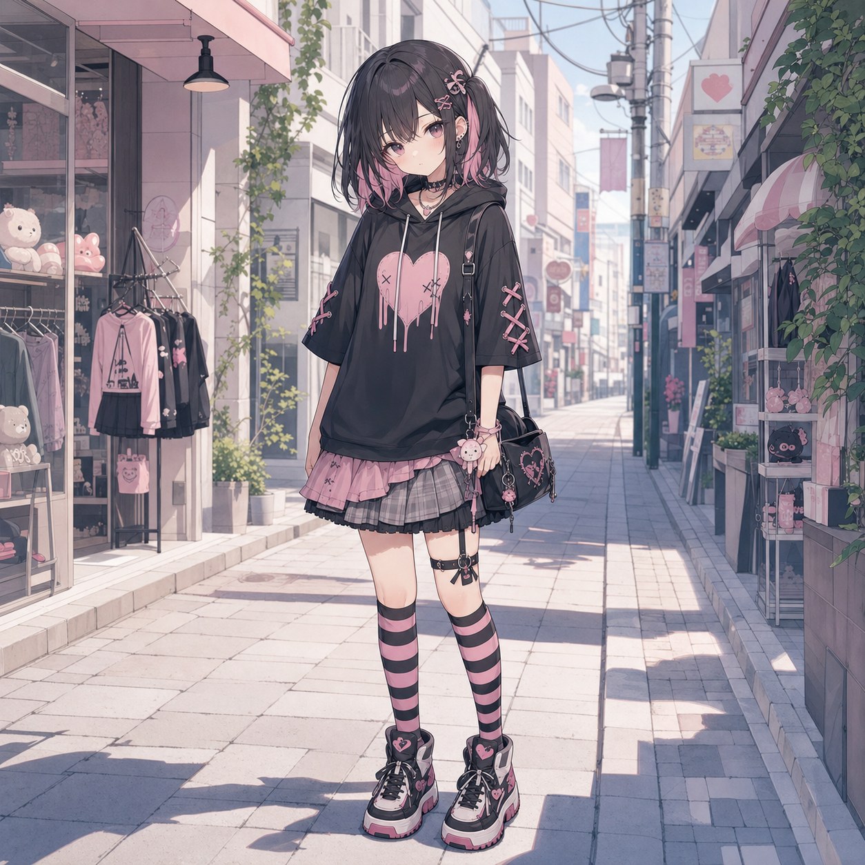 季節を問わないメンヘラカジュアルを着た少女