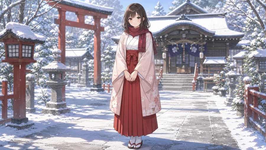 winter miko outfit