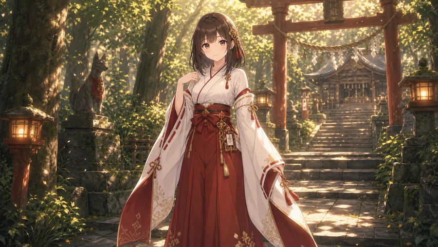 fantasy shrine maiden outfit