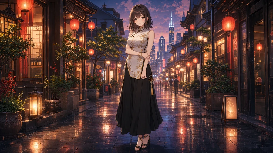 casual qipao top outfit