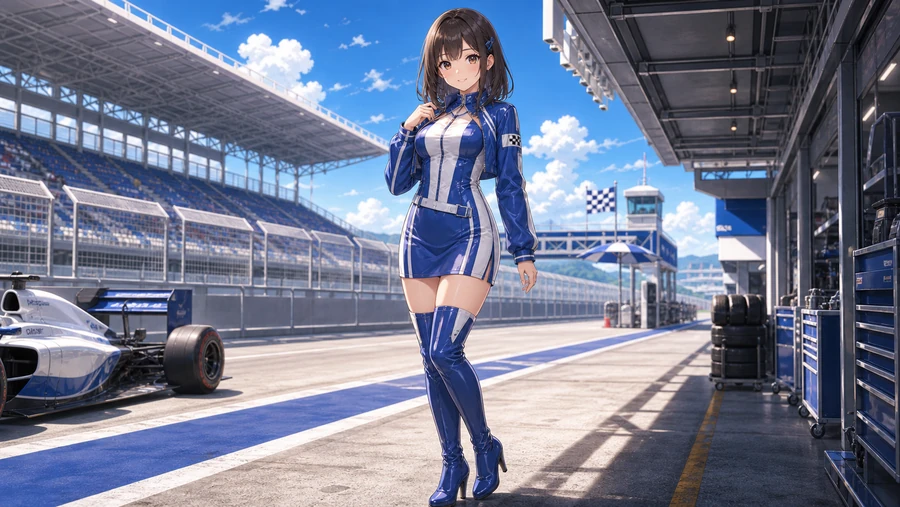 blue racing event uniform