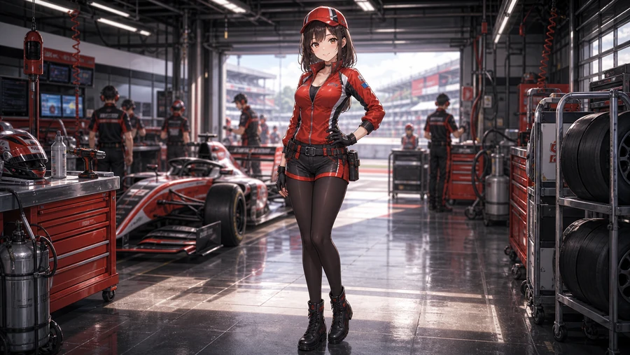 sporty pit crew event outfit