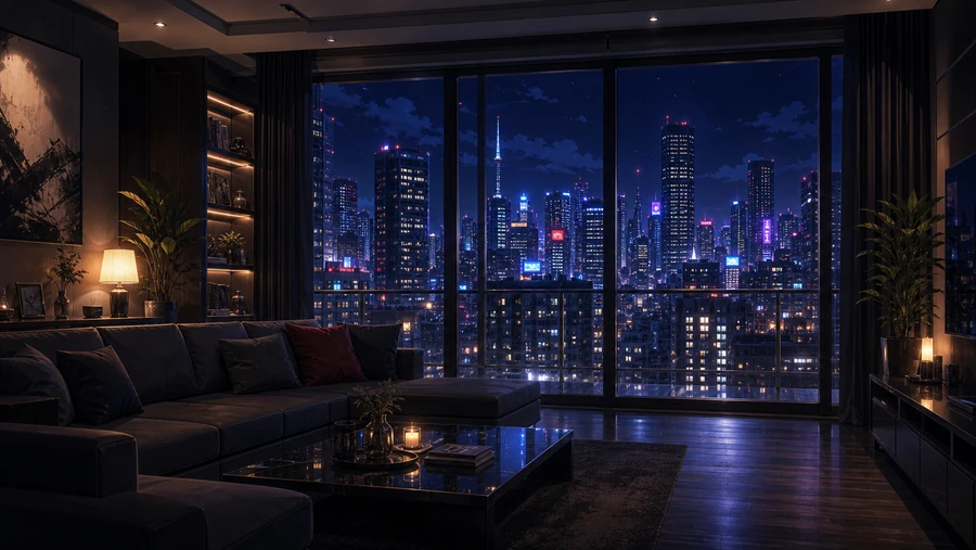 night city view apartment