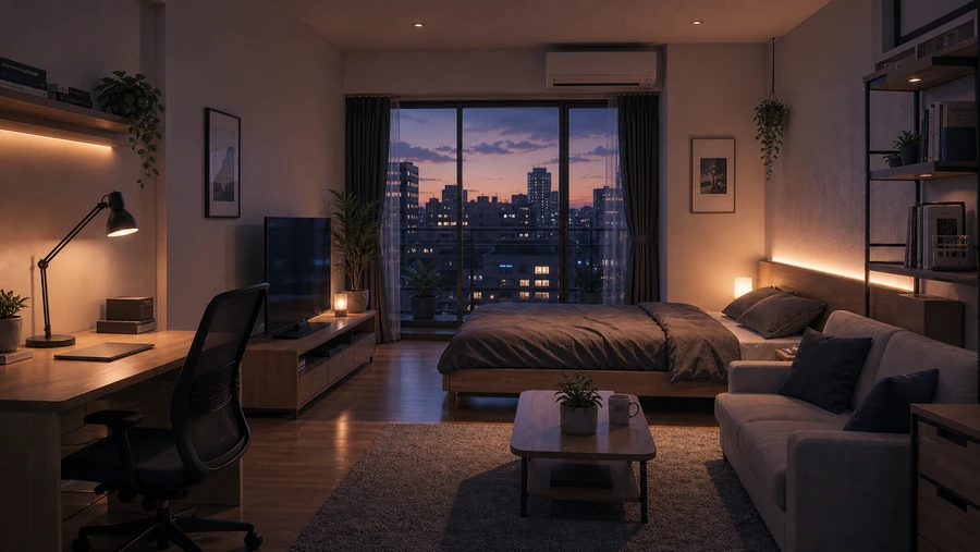 minimalist studio apartment