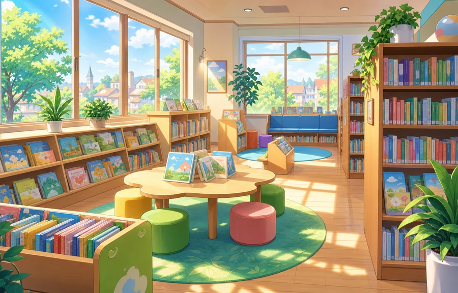 public library reading corner