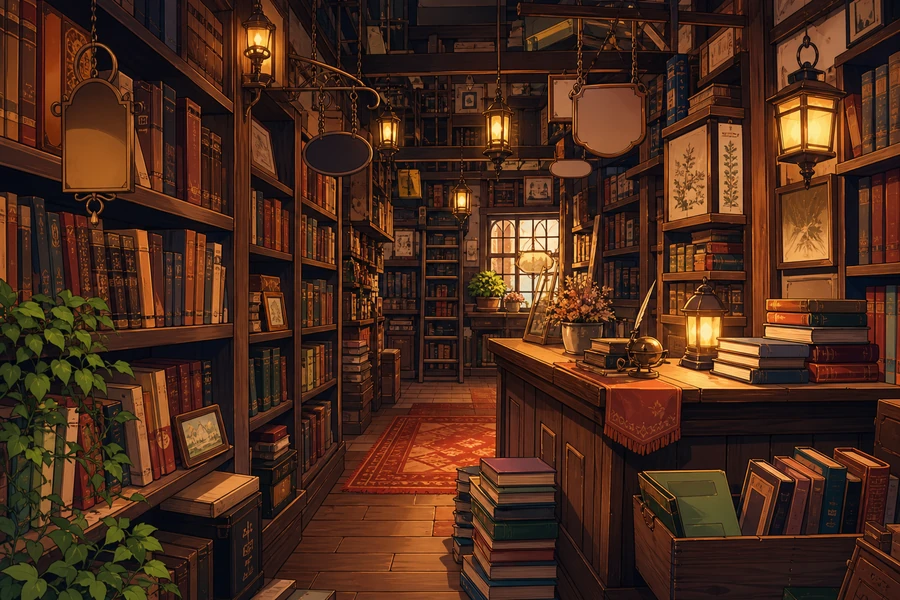 antique bookshop interior