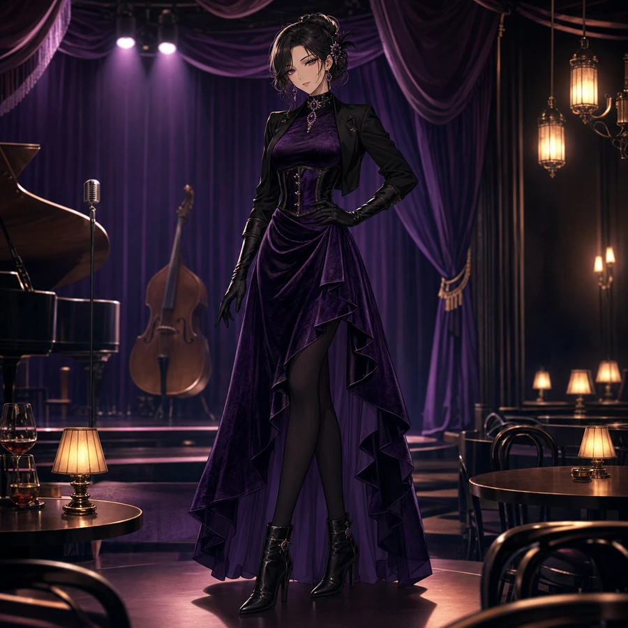 velvet corset stage dress