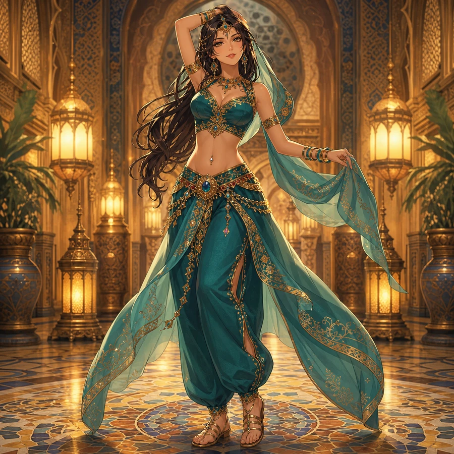teal harem pants dancer outfit