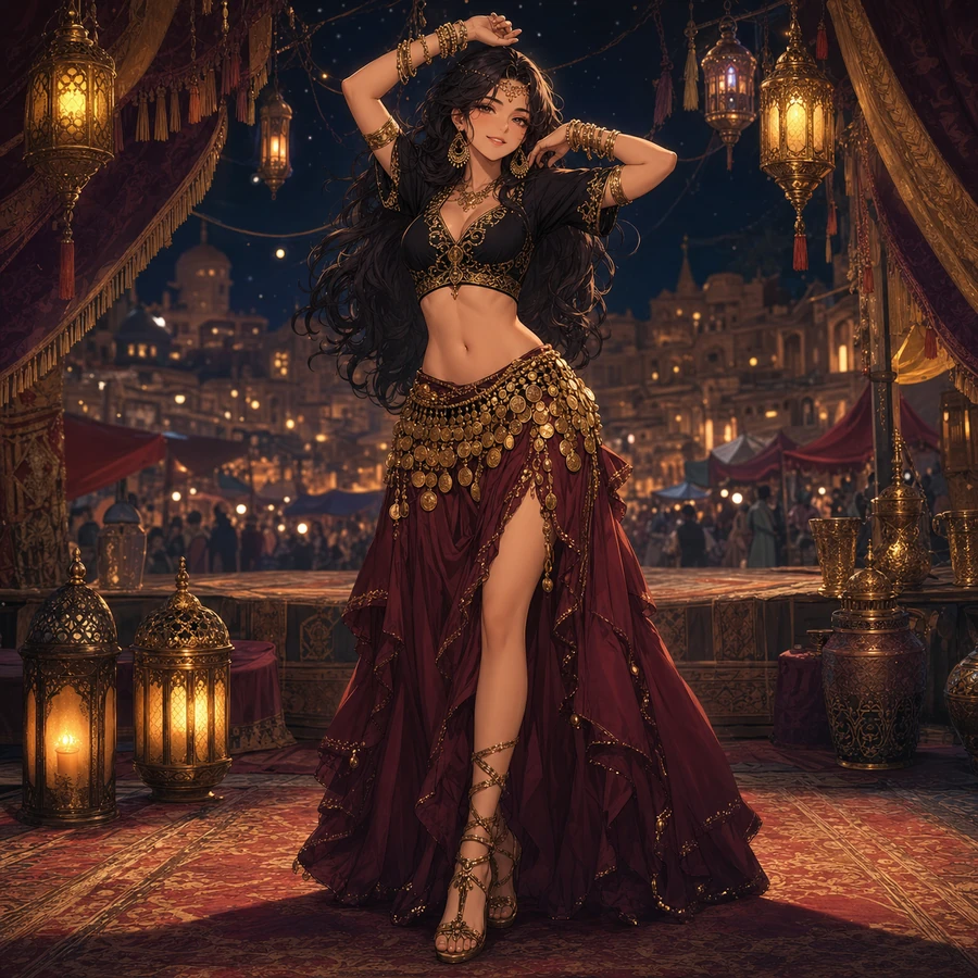 gold coin hip scarf outfit