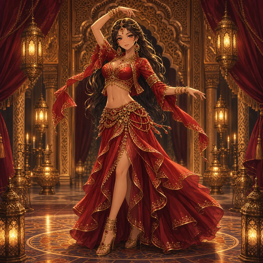 red palace dancer costume