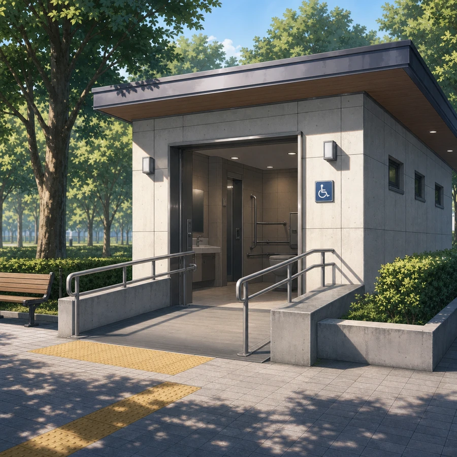 accessible public restroom entrance