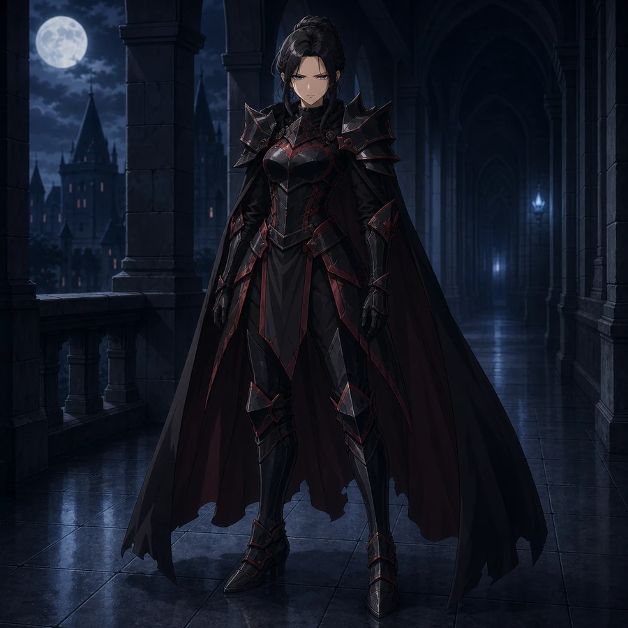 dark female knight armor