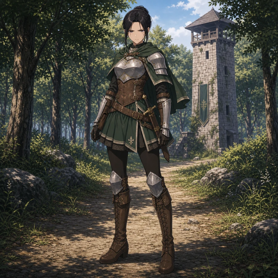 green scout knight skirt
