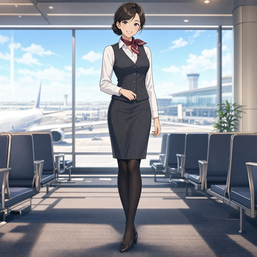 vest cabin attendant outfit