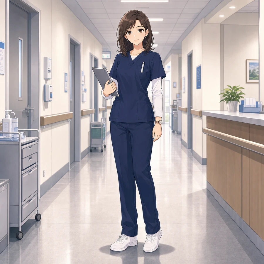 navy scrub nurse outfit