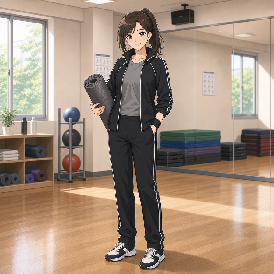 black sporty jersey outfit
