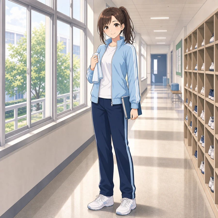 pastel blue school jersey outfit