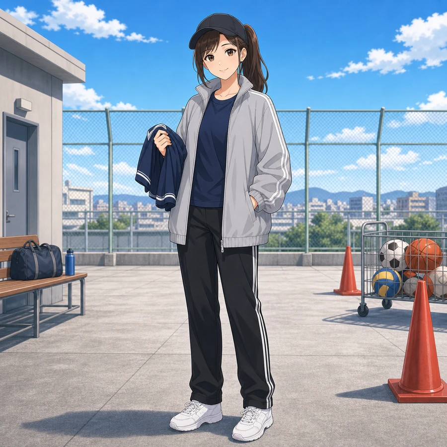 gray oversized track jacket outfit