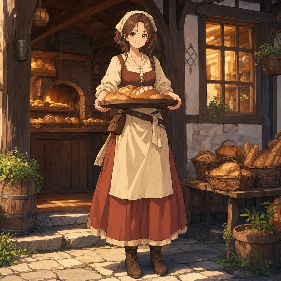 fantasy bakery townswoman outfit